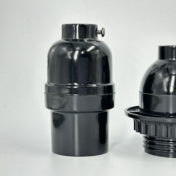 5 Lot Assorted ADL Sunlite Black Phenolic Keyless Threaded Lamp Socket 660W 250V - Picture 3 of 12